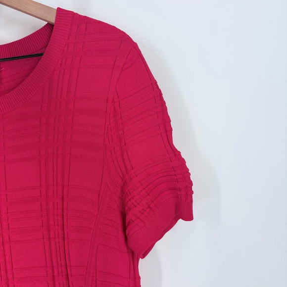 Kate Spade New York Red Knit Textured Fit & Flare Midi Dress - Picture 4 of 11